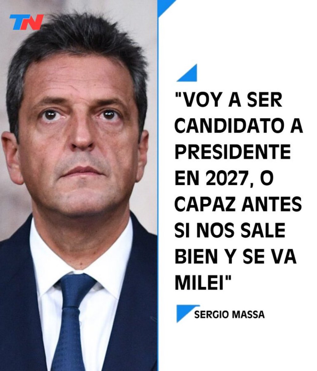 🚨🔥Massa dijo que va a ser presidente porque Javier Milei se va antes🔥🚨

¿Esta totalmente chiflado? 🤪