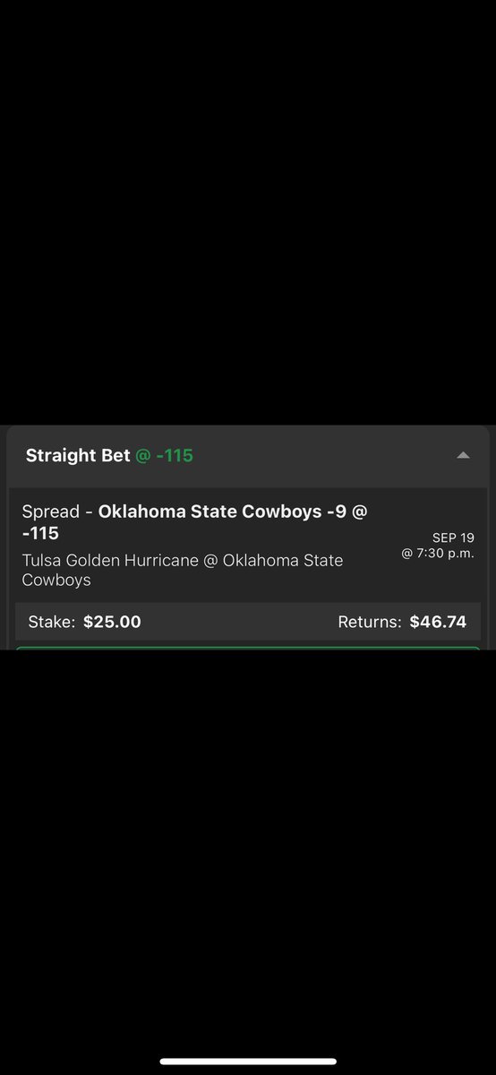 FREE PLAY 🔥 CFB TONIGHT — Oklahoma State -9 vs Tulsa
Why we love it:
•Line dropped from -11.5 → -9 (value under a key number)
•OSU defense should control the game
•Tulsa offense hasn’t shown they can keep up
We’re locking in OK State -9 as our FREE PLAY 💰
Legacy is on the
