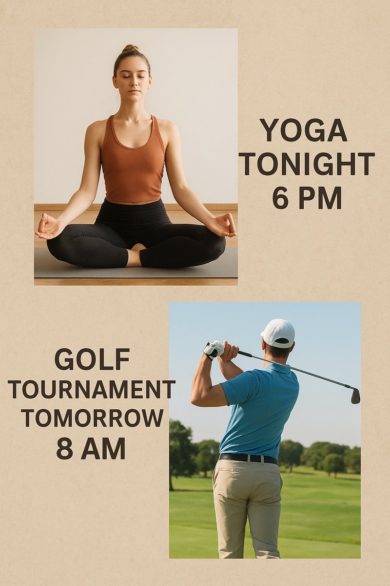 Reminders: We have free Veteran yoga at the post tonight - open to all Veterans, friends &amp; family. Tomorrow is our golf tournament. Visit golfvfw.com to learn more.