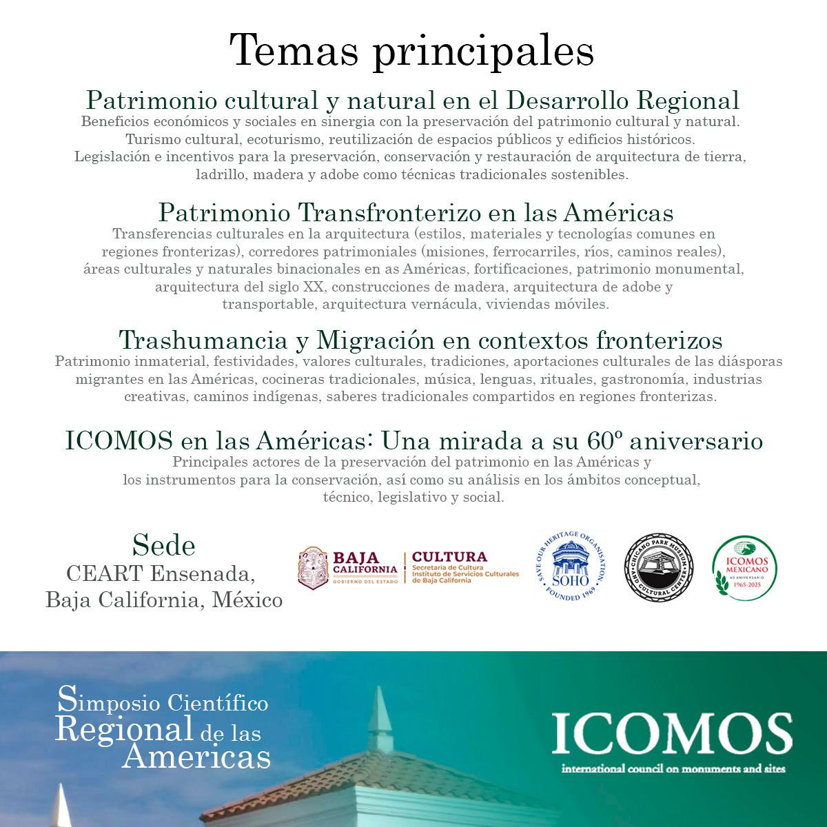 elcolef's tweet image. #Convocatoria 🔎 Participa en el 1er Simposio Científico Regional de las Américas del #ICOMOS Mexicano «Patrimonio Compartido, más allá de las Fronteras». 🕍📚

Envío de resúmenes 🗓 Hasta el 15 de octubre
Contacto 📨 presidencia.mexico@icomos.org / secretariaicomosmex@gmail.com