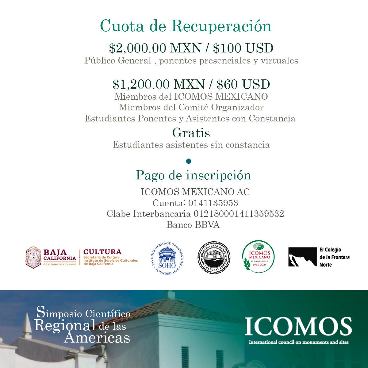 elcolef's tweet image. #Convocatoria 🔎 Participa en el 1er Simposio Científico Regional de las Américas del #ICOMOS Mexicano «Patrimonio Compartido, más allá de las Fronteras». 🕍📚

Envío de resúmenes 🗓 Hasta el 15 de octubre
Contacto 📨 presidencia.mexico@icomos.org / secretariaicomosmex@gmail.com