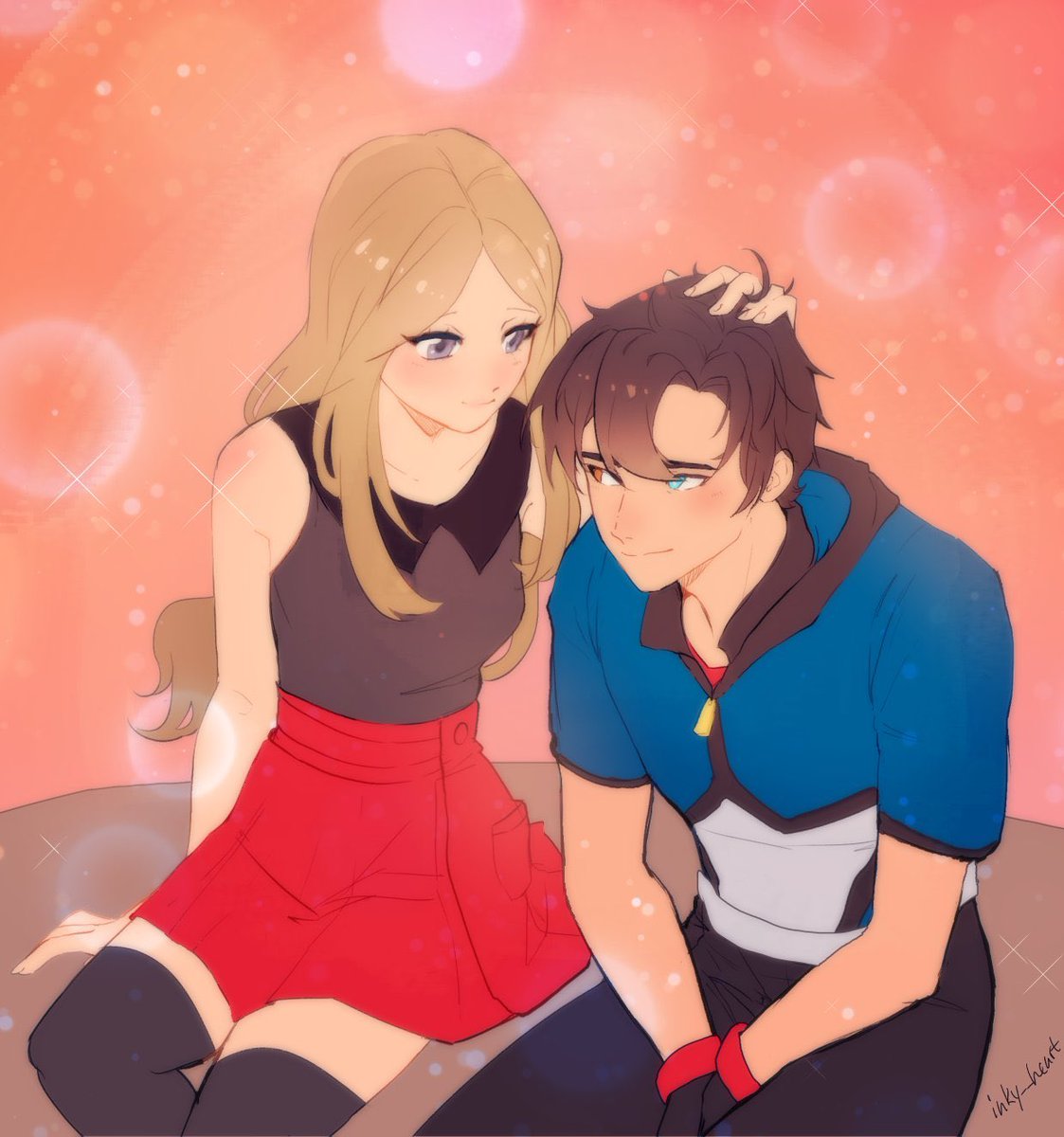 Black_outXV's tweet photo. In her presence, the weight on his shoulders felt a little lighter… and his smile shines through

((Gorgeous comms from @inky__heart ✨✨🥰))
#Auralumeshipping #Pokemonsona