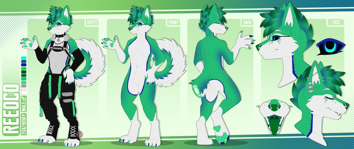 Reference Sheet completed for <a href="/R330C0/">NeonGreenJellyBean 🔜Cfz 2026</a>! 🟢✨️
.
#furry #furryartwork