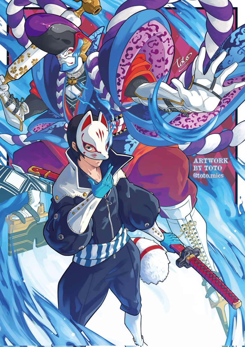 totomics's tweet image. Fox and Goemon have a marvelous design ❄️❄️🦞 #P5X #P5R