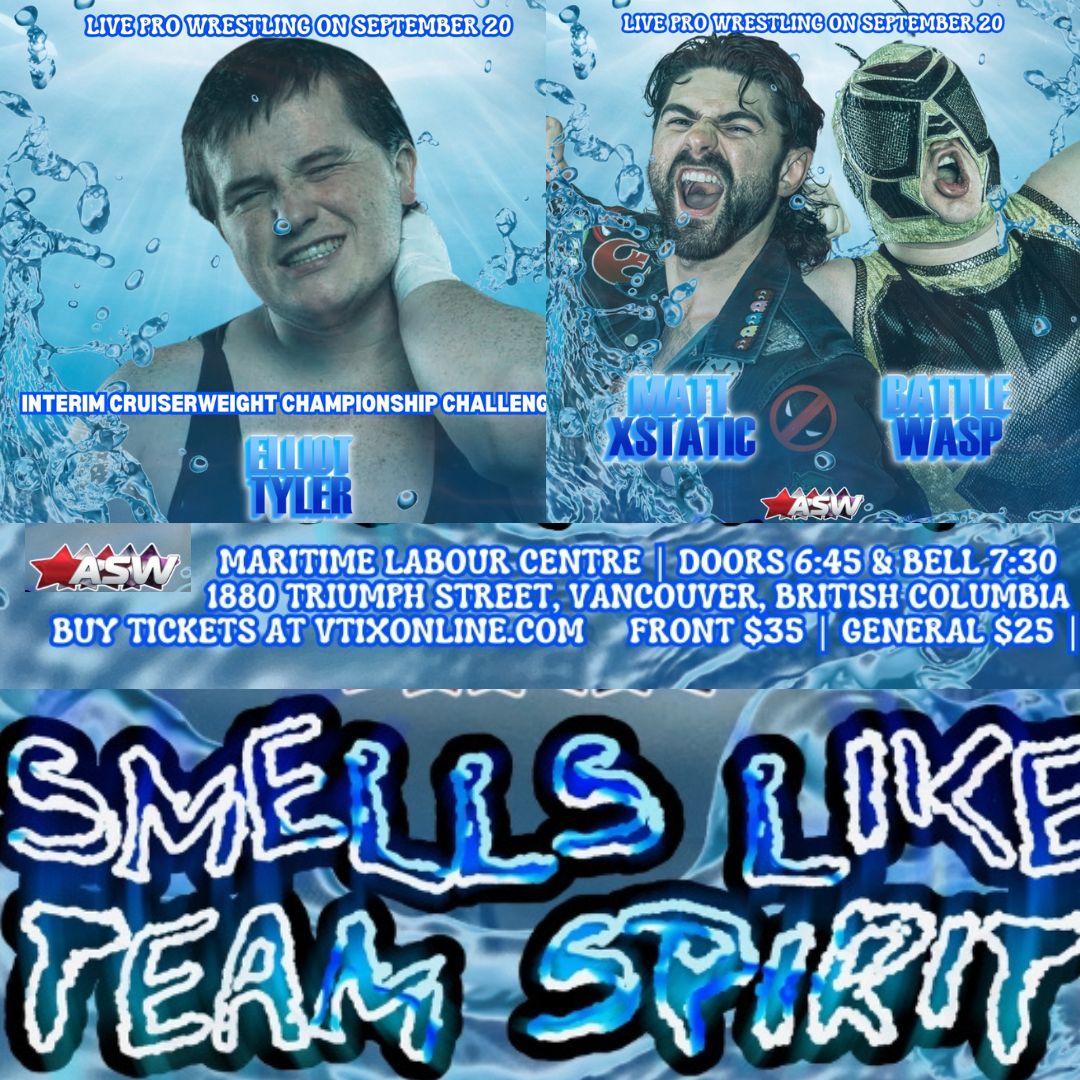 Could <a href="/Elliottyler_/">ET</a> capture gold tomorrow night at ASW Smells Like Team Spirit???

He has the chance at interim ASW Cruiserweight gold, no matter what <a href="/604Gambler/">The Gambler</a> says...

His opponent will be named by Commissioner Disco at show time!

Also, potential match of the night when Matt