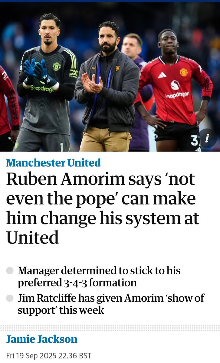 Ruben Amorim: "Not even the Pope can make me change tactics."