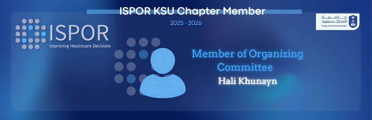Proud to join as a member of the Organizing Committee at ISPOR–KSU Student Chapter💙
#ISPOR_KSU