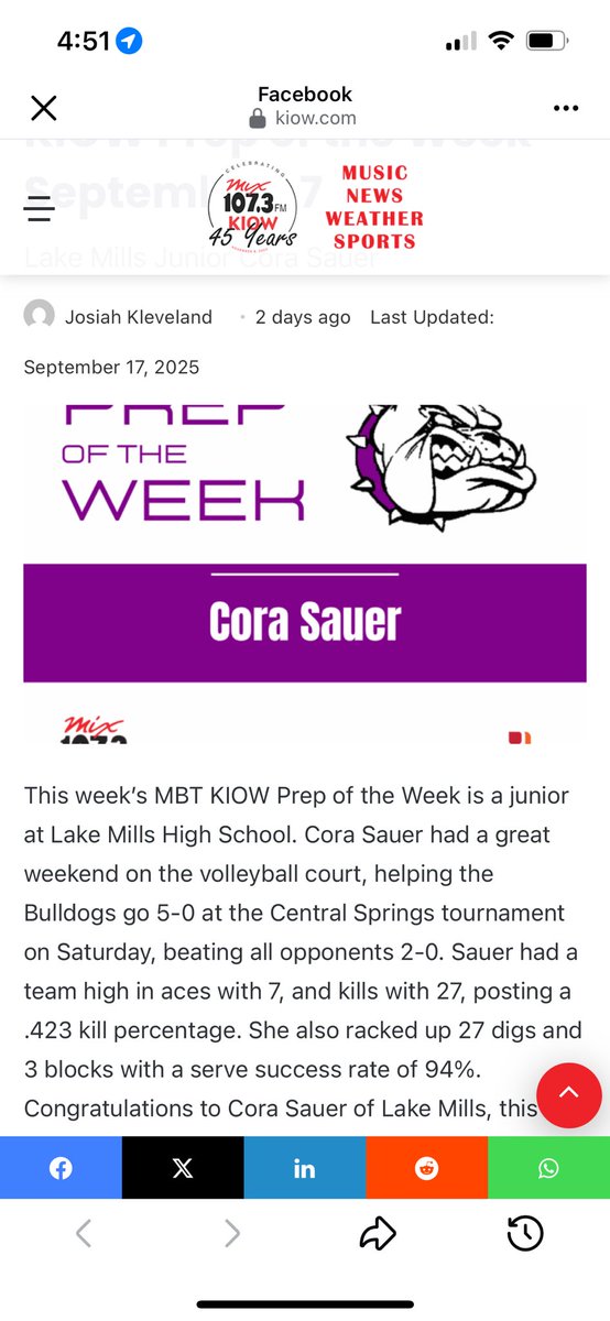 Congratulations <a href="/CoraSauer10/">Cora Sauer</a>!