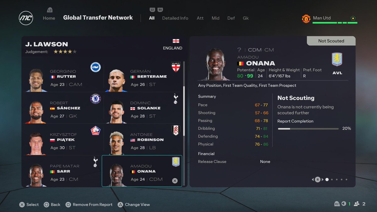 Generic FC (@genericeafc) on Twitter photo Onana 99 Potential? Really!? <a href="/EASFCDirect/">EA SPORTS FC Direct Communication</a> #FC26 #CareerMode #ManagerCareer Onana 99 Potential? Really!? <a href="/EASFCDirect/">EA SPORTS FC Direct Communication</a> #FC26 #CareerMode #ManagerCareer