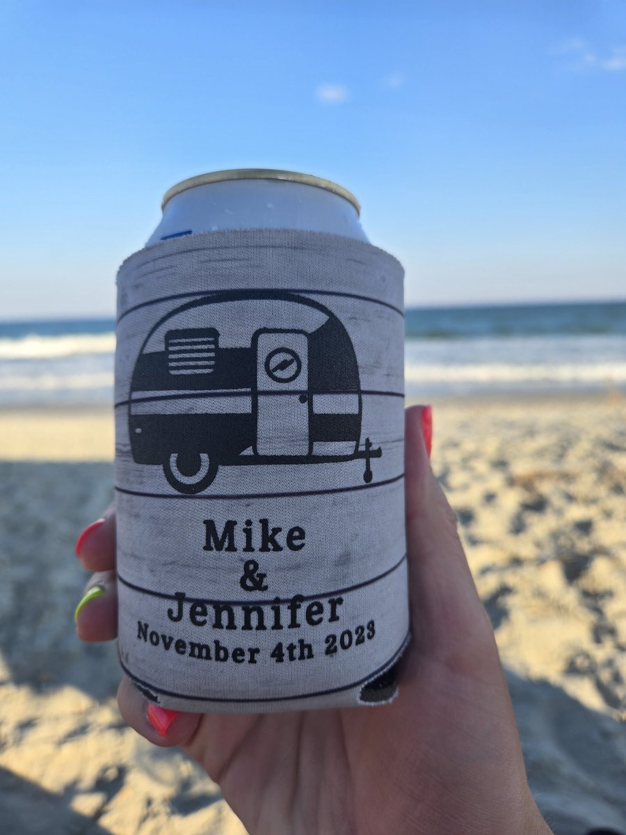 Squigigers's tweet photo. To Mike &amp; Jennifer (whoever you are) , thanks for keeping our cans cool all week. Cheers to you! From Garden City, SC! https://t.co/WNu2b7gveT