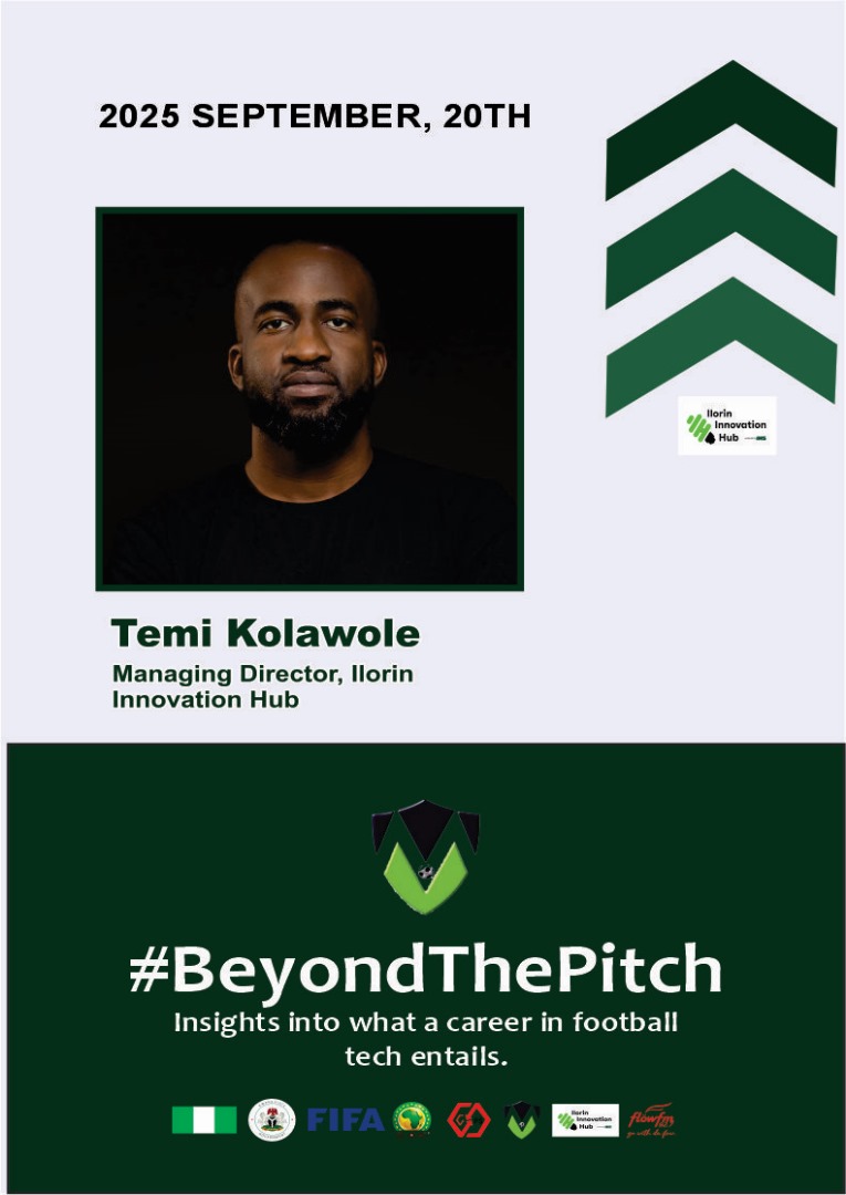 AMAPROOfficial's tweet photo. It's almost time for #BeyondThePitch 

Saturday, 20th of September is the D-Day for the much awaited event slated for @IlorinHub 

Top class technocrats have been invited to take you through various topics on how to strengthen relationships between sports and tech. 
Don't miss it https://t.co/2yGnIMch2J