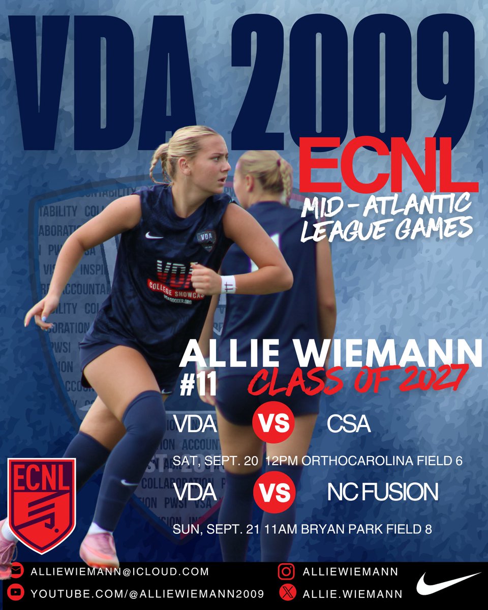 AllieWiemann's tweet photo. NC trip, but make it business #ECNL #forwardmindset #VDAfamily https://t.co/vLy6WMyxfG
