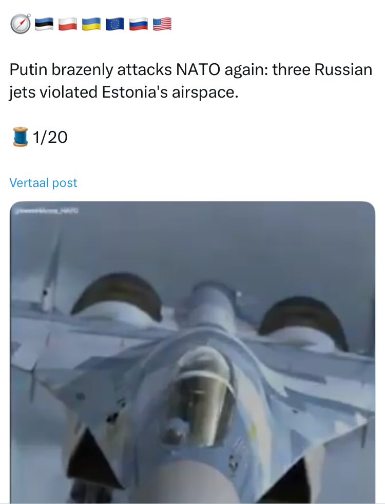 Maarten_NH's tweet photo. Had een patriot raket erop losgelaten. Rusland provoceert, eerst met Polen nu Estland. Dan is meteen duidelijk waar de grens ligt.
#GeenToeval https://t.co/JhiIbvfHWX