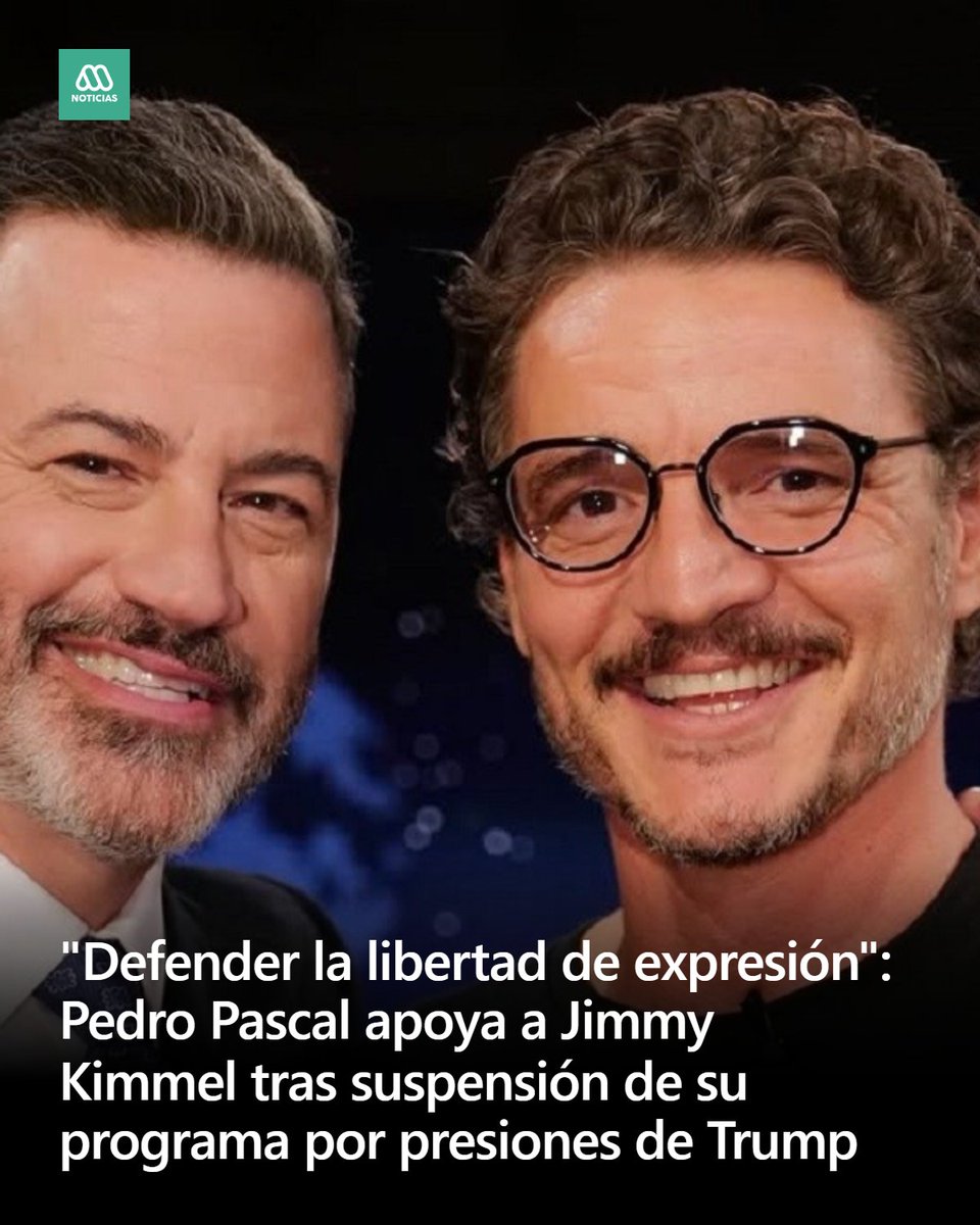 Pedro Pascal mostró su apoyo por el humorista Jimmy Kimmel, luego de que su programa de televisión fuera cancelado tras sus dichos sobre Kirk por presiones del gobierno de Donald Trump.

* La derecha chilena hizo lo mismo con el canal La Red llamadas de Palacio para silenciar
