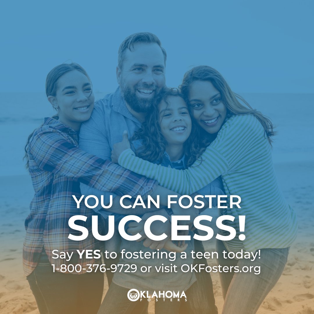 🌟 Fostering success for a teenager can help build positive self-esteem and give them the motivation to push forward toward a brighter future! We can help you find the tools and resources necessary to nurture their success. 🌟

Learn more at OKFosters.org! 

#OKFosters