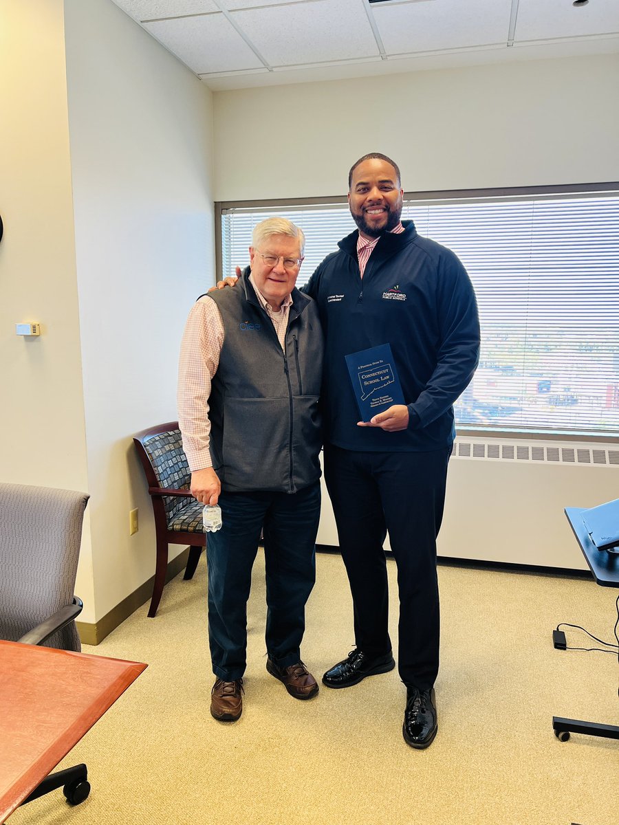 Grateful to have received my signed copy of “A Practical Guide to Connecticut School Law, 10th Edition” by Thomas B. Mooney. Excited to dive into this essential resource and keep learning, growing, and raising the bar for our students and community!
#HartfordRise