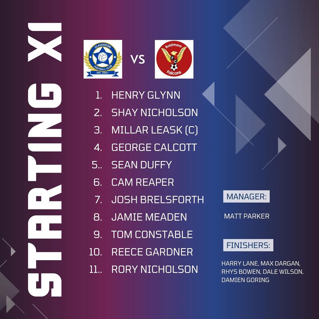 📋 Starting XI | Matchday 3
Claverdon FC 🆚 Boldmere Sports &amp; Social Falcons B
🕝 KO 2:30pm | 📍 Trinity High School, Redditch

#ClaverdonFC #UTC