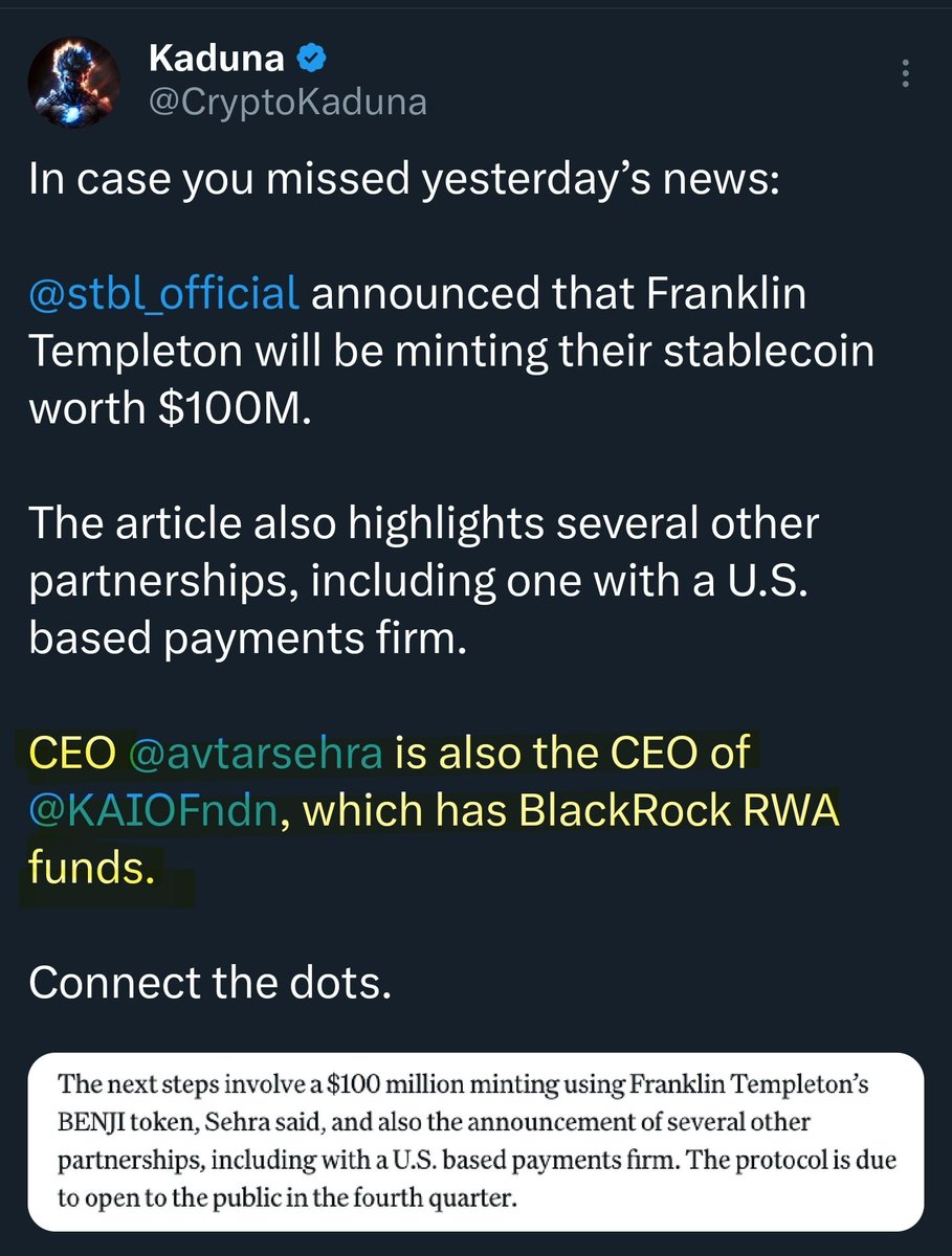 TeachingCrypto's tweet photo. That gut feeling when something's so obvious you can see it coming from a mile away?

That's exactly where I am with $Stbl right now https://t.co/VMnRSLZIxy