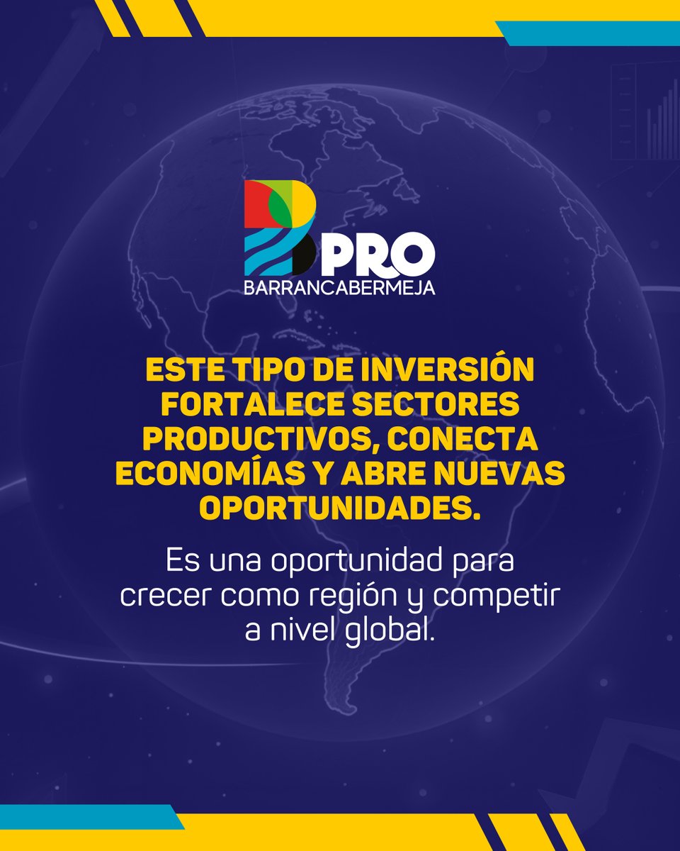 🌎 ¡La #InversiónExtranjeraDirecta (IED) es mucho más que capital, es conexión, conocimiento y desarrollo!

Apostarle a esta inversión significa abrir la puerta a empleos de calidad, tecnología, nuevos mercados y oportunidades para crecer con visión global 🚀

#ProBarrancabermeja