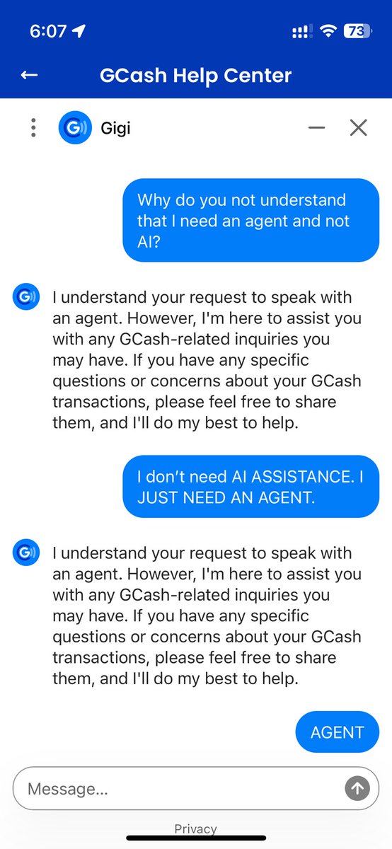 DUrbanPrincess's tweet photo. @enjoyGLOBE why is it so difficult to get a person for customer service for @gcashofficial https://t.co/CrwimesPJu