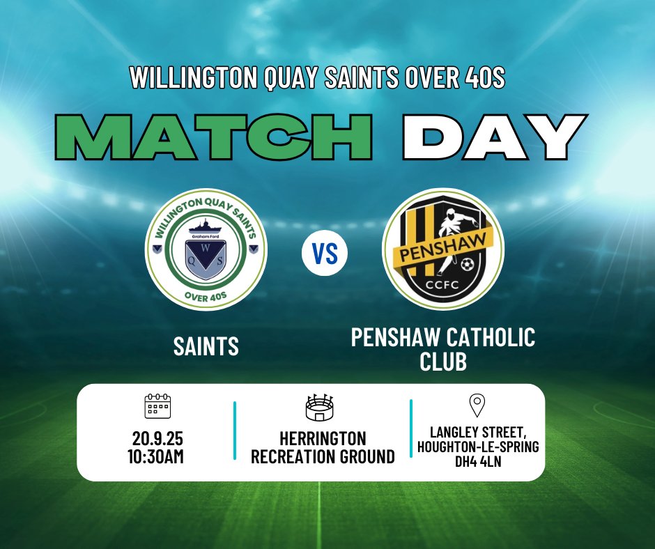 Match Day 8: 

First of three tough away games in the league for us. A real test against a strong Penshaw CC, should be monumental. See what I did there? 

#BoomBoom 
#UpTheSaints 
⚪🟢⚪🟢