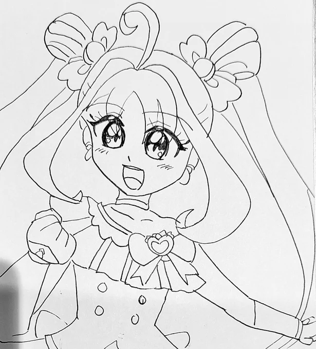朝からプリキュア色紙下絵描いてました

キミプリのキュアキュンキュンと
フレプリのキュアピーチです

キュアピーチ大好きすぎやろワシ
キュアピーチといえば腕組み
兄貴なんすよやっぱキュアピーチ
ラブ兄貴はやべぇっすよ 