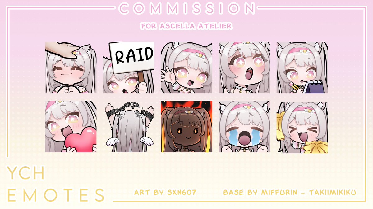 sxn607's tweet photo. emotes for: @AscellaAtelier  ✧ 
thank you for commissioning me! ✧

#VGenComms https://t.co/4p71nnWcln