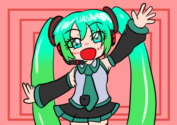 はーい！
#初音ミク #初音ミクを描くと元気になる
#イラスト