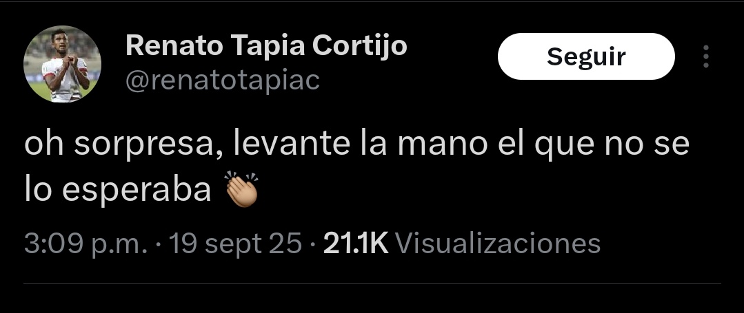 Renato Tapia se indigna porque sacaron a Ibáñez y pusieron a Barreto. Vaya drama. Justo él, que eligió el “proyecto ambicioso” del Leganés, descendió con el club y hoy juega en una liga que ni en los rankings aparece. Pero claro, hay tiempo para berrinches.
