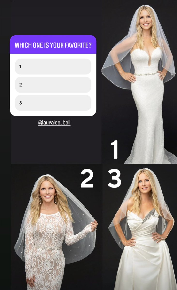 Okay, dress number 1 looks slimming on her and looks like a true bride. Dress number 2 is beautiful and so boho. And dress number 3 does remind me of Carrie Bradshaw.
<a href="/dannycricketfan/">Danny_Cricket_fan</a> <a href="/LauraleeB4real/">Lauralee Bell</a> <a href="/michaeldamian1/">Michael Damian</a>