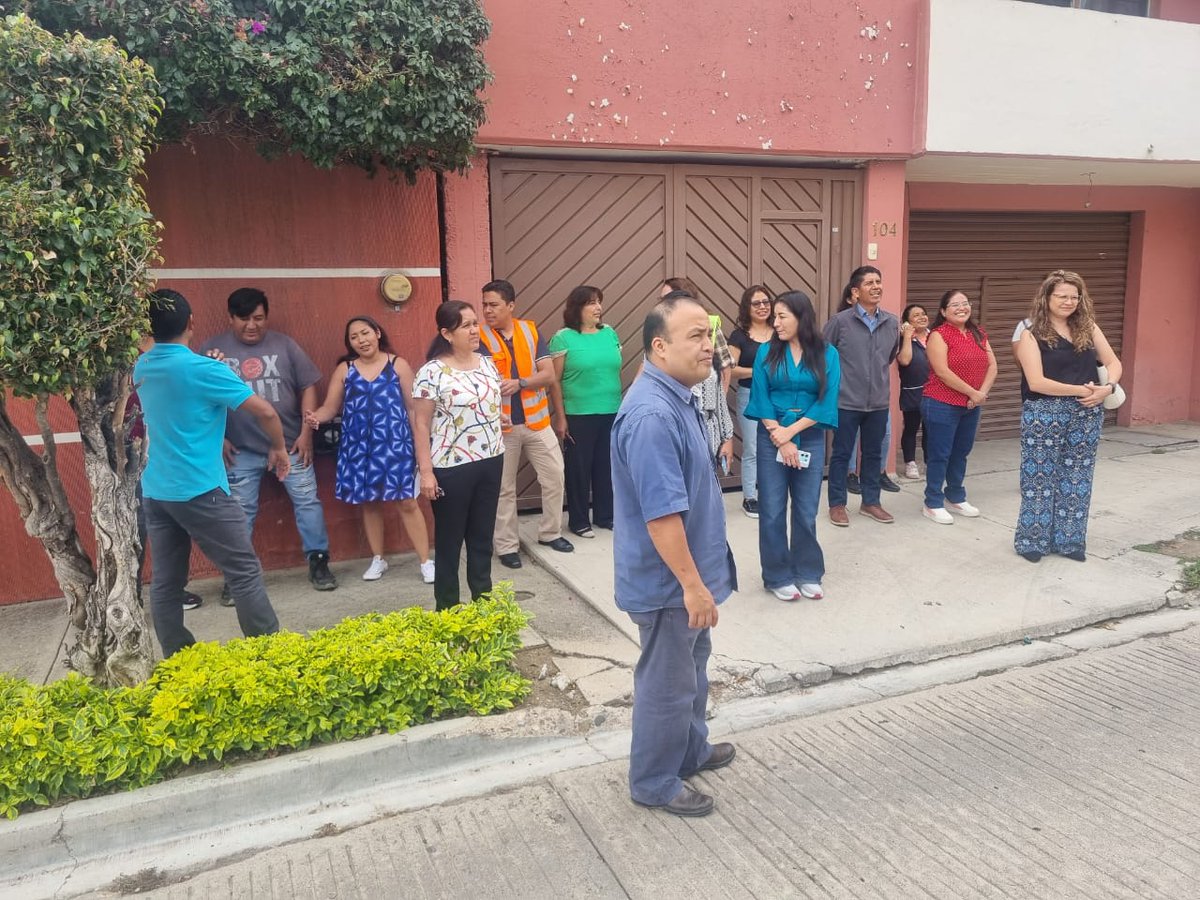 En la 08 Junta Distrital Ejecutiva del INE Oaxaca de Juárez llevaron a cabo las actividades del Segundo Simulacro Nacional 2025.