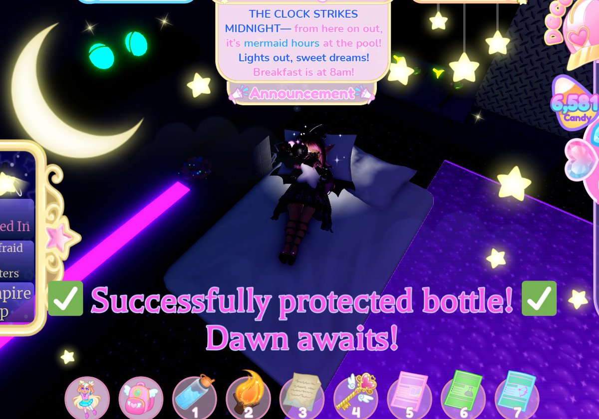 vexvevi's tweet photo. sleeping on a mattress with the bottle under a pillow completed the protect bottle part of the quest for me! It's likely just triggered by sleeping in your dorm im assuming though https://t.co/DWSTvhKm6C