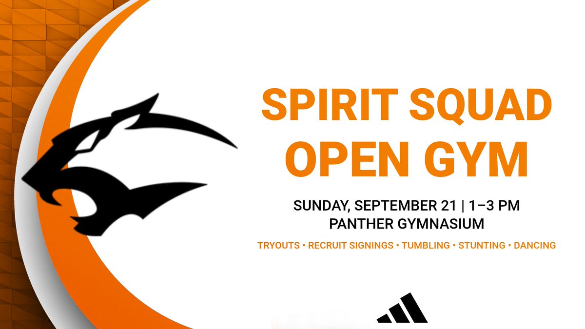 Join us this Sunday, 9/21 from 1–3PM in the Panther Gymnasium! 💪🖤🧡 Come work skills and meet the team! #NeoshoSpiritSquad #PantherPride #CheerAndDance #NeoshoCheer #NeoshoDance #FuturePanthers