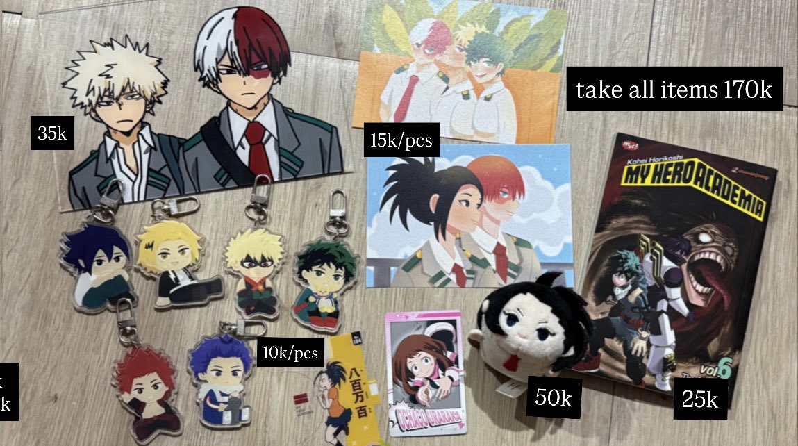 mairearchy's tweet photo. ‼️ wts | want to sell | rd indo ‼️
[update catalog]

manga, postcard, keychain, id card, mini note book, perempukan, acrylic

all good condition - bisa cicil tp harus co oren dlu biar aku lgsg kirim barang
boleh nego🫶🏻

mha haikyuu hq jjk aot tokrev
#warunghaikyuu #warunganime https://t.co/M33RQnIjfq