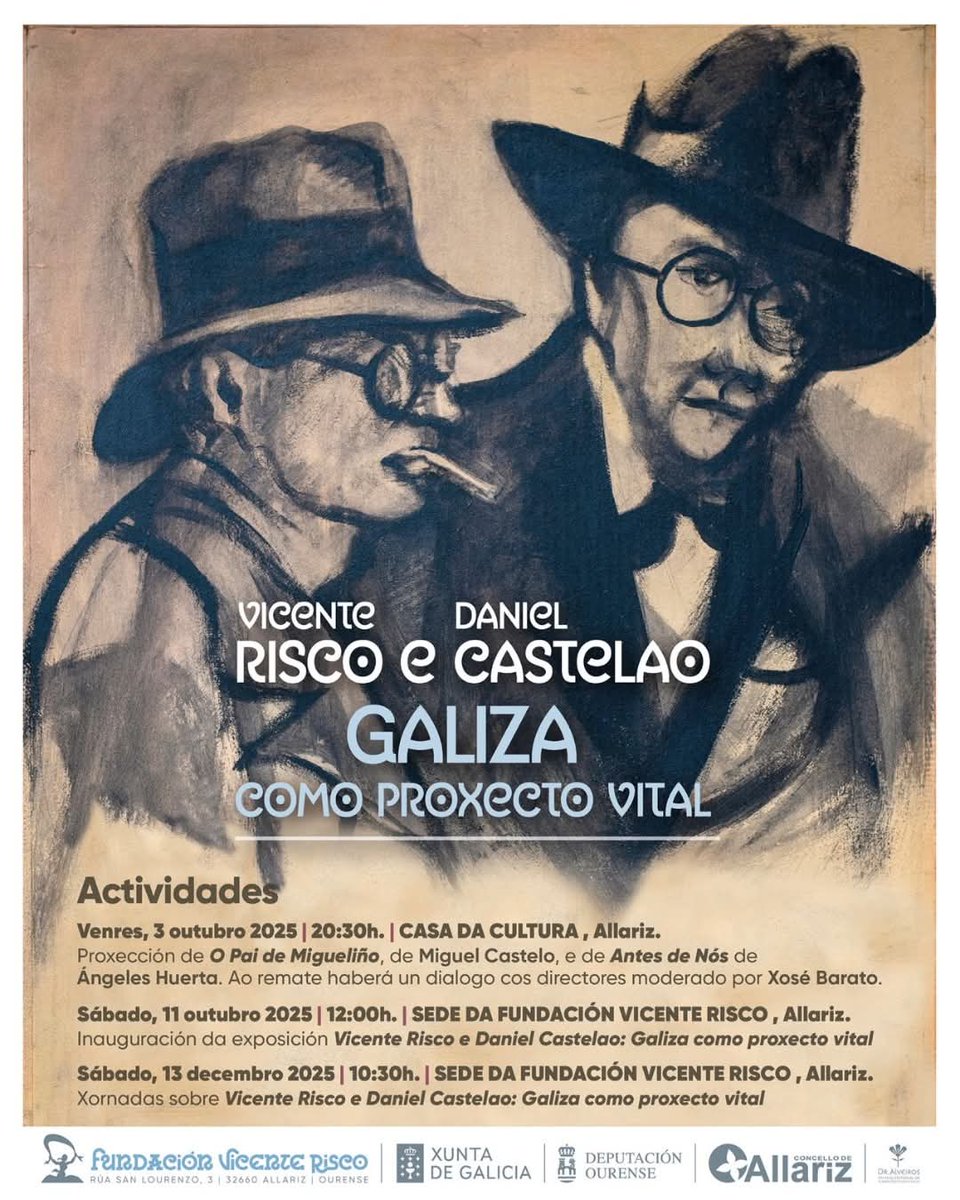 Fundaciรณn Vicente Risco ๐ฐ (@fvicenterisco) on Twitter photo ๐จ Atenciรณn! Xa podes ir reservando estas datas no calendario ๐
Chega unha das nosas grandes sorpresas do outono ๐ dentro da celebraciรณn do #anocastelao:
โจ ๐๐ข๐๐๐ง๐ญ๐ ๐๐ข๐ฌ๐๐จ ๐ ๐๐๐ง๐ข๐๐ฅ ๐๐๐ฌ๐ญ๐๐ฅ๐๐จ: ๐๐๐ฅ๐ข๐ณ๐ ๐๐จ๐ฆ๐จ ๐ฉ๐ซ๐จ๐ฑ๐๐๐ญ๐จ ๐ฏ๐ข๐ญ๐๐ฅโจ ๐จ Atenciรณn! Xa podes ir reservando estas datas no calendario ๐
Chega unha das nosas grandes sorpresas do outono ๐ dentro da celebraciรณn do #anocastelao:
โจ ๐๐ข๐๐๐ง๐ญ๐ ๐๐ข๐ฌ๐๐จ ๐ ๐๐๐ง๐ข๐๐ฅ ๐๐๐ฌ๐ญ๐๐ฅ๐๐จ: ๐๐๐ฅ๐ข๐ณ๐ ๐๐จ๐ฆ๐จ ๐ฉ๐ซ๐จ๐ฑ๐๐๐ญ๐จ ๐ฏ๐ข๐ญ๐๐ฅโจ