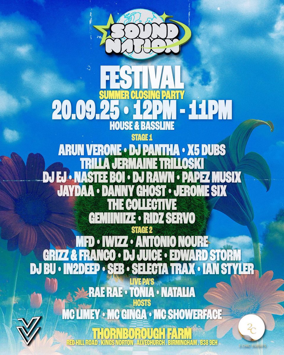 CATCH US AT ‘SOUND NATION FESTIVAL’ IN  BIRMINGHAM TOMORROW (Saturday 20th) 

AT THORNBO ROUGH FARM
RED HILL ROAD. KINGS NORTON ALVECHURCH. BIRMINGHAM. B38 9EH 

TICKETS LINK - skiddle.com/e/41277548