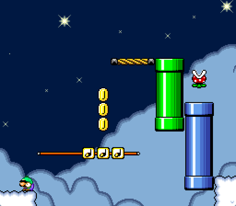 dertob_'s tweet photo. New level preview! This level will be in an intermission between World 1 and World 2 😯

I wonder what those weird noteblocks do? (I know what they do 😈) https://t.co/xHq63fXQYR