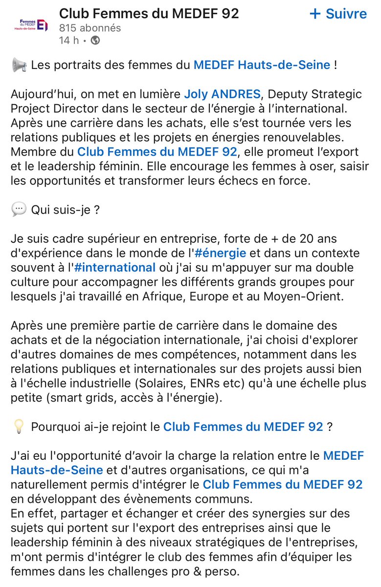 jolyandres's tweet photo. Mise en lumière par le @medefclubfemmes92 que je remercie pour ce portrait ✨✨
Honorée d’être une source d’inspiration et montrer qu’à force de #Travail #perseverance #resilience il est possible de relever les challenges #pro #Perso 🎯⚡️

#portrait @Medef92  @medef https://t.co/R9CSaoH3Vm