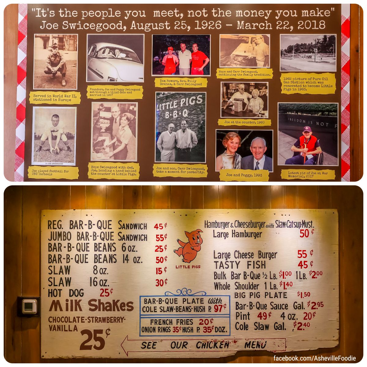AshevilleFoodie's tweet photo. "It's the people you meet, not the money you make" -Joe Swicegood
Feelin’ a little nostalgic? Me too.
Do you remember Little Pigs BBQ? The one where we busted out combo plates... https://t.co/1rCYnfTNgP #ashevillefoodie #avleats #avleat #asheville #bbq https://t.co/RDTeqqCHLY