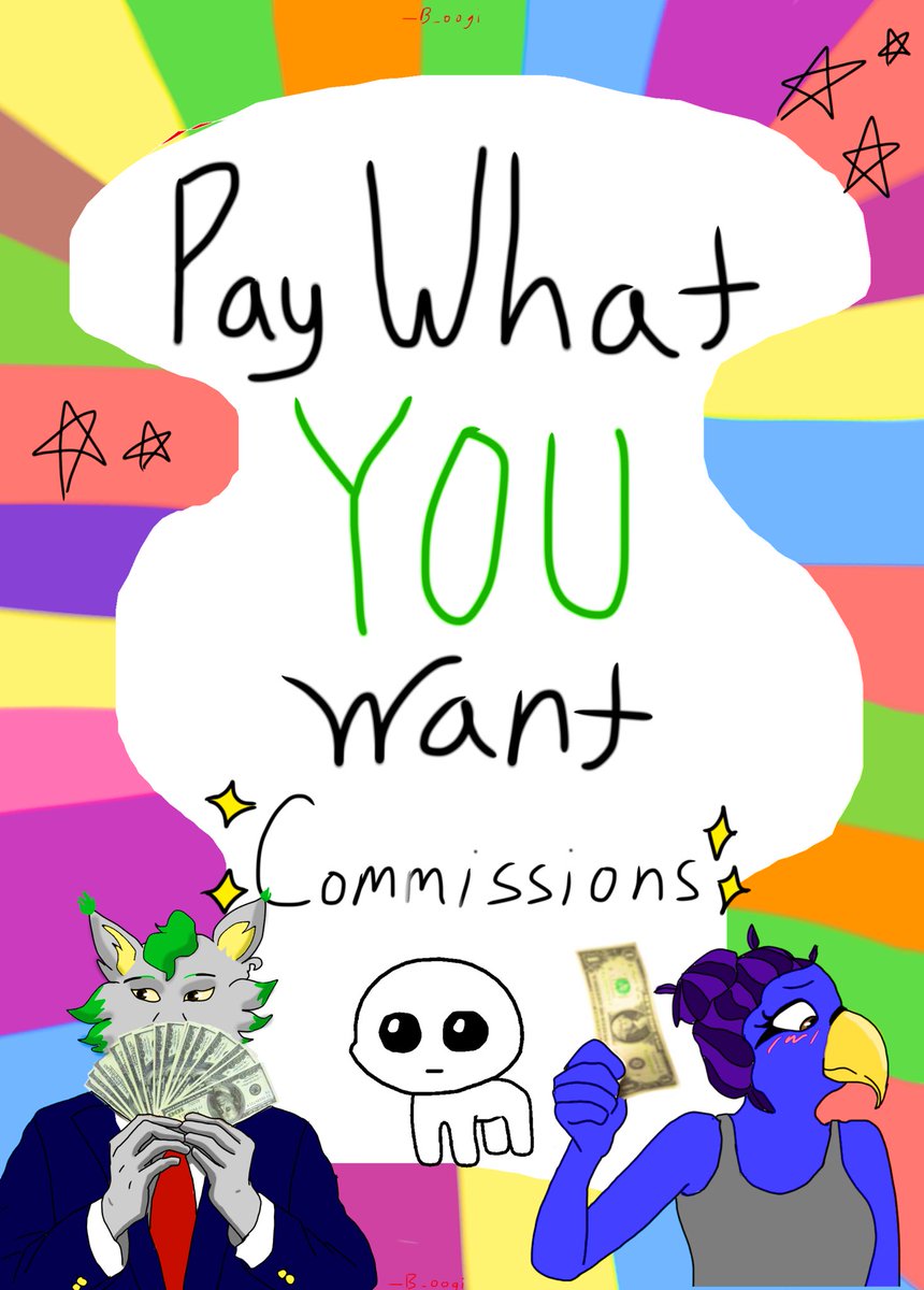 _B_oogi's tweet image. Furries, Do you like not paying 300+ for C0mms?

Introducing ‘Pay Whatever You want’ for ‘Whatever You Want’

No set rates
Little Drawing limits (unless you can convince me its for the bit)
And fast drawing times

Comment what you want or DM me and then pay, and I’ll draw it.