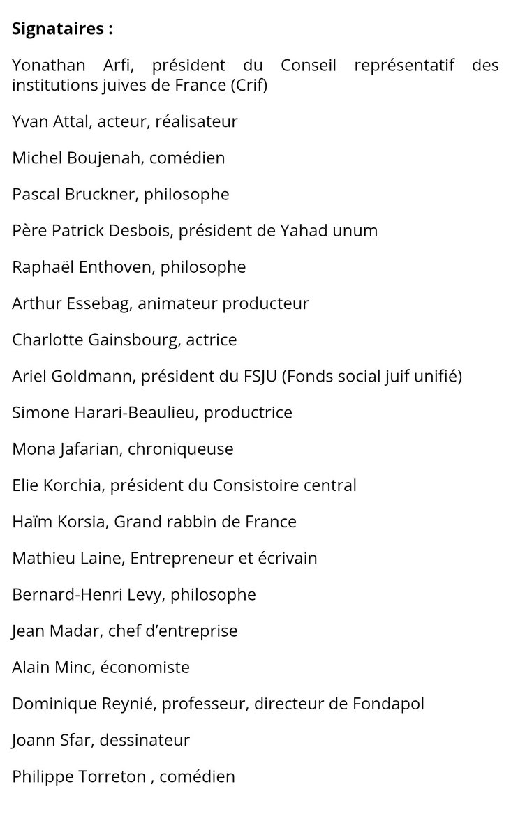 Big septembre 2025 : « la guerre déclenchée par le pire massacre antisémite depuis la Shoah fait toujours rage » : bande de raclures. Comme sur le site du Figaro (mais pas ailleurs) cette tribune et les signataires sont sous paywall, les voici en intégralité.