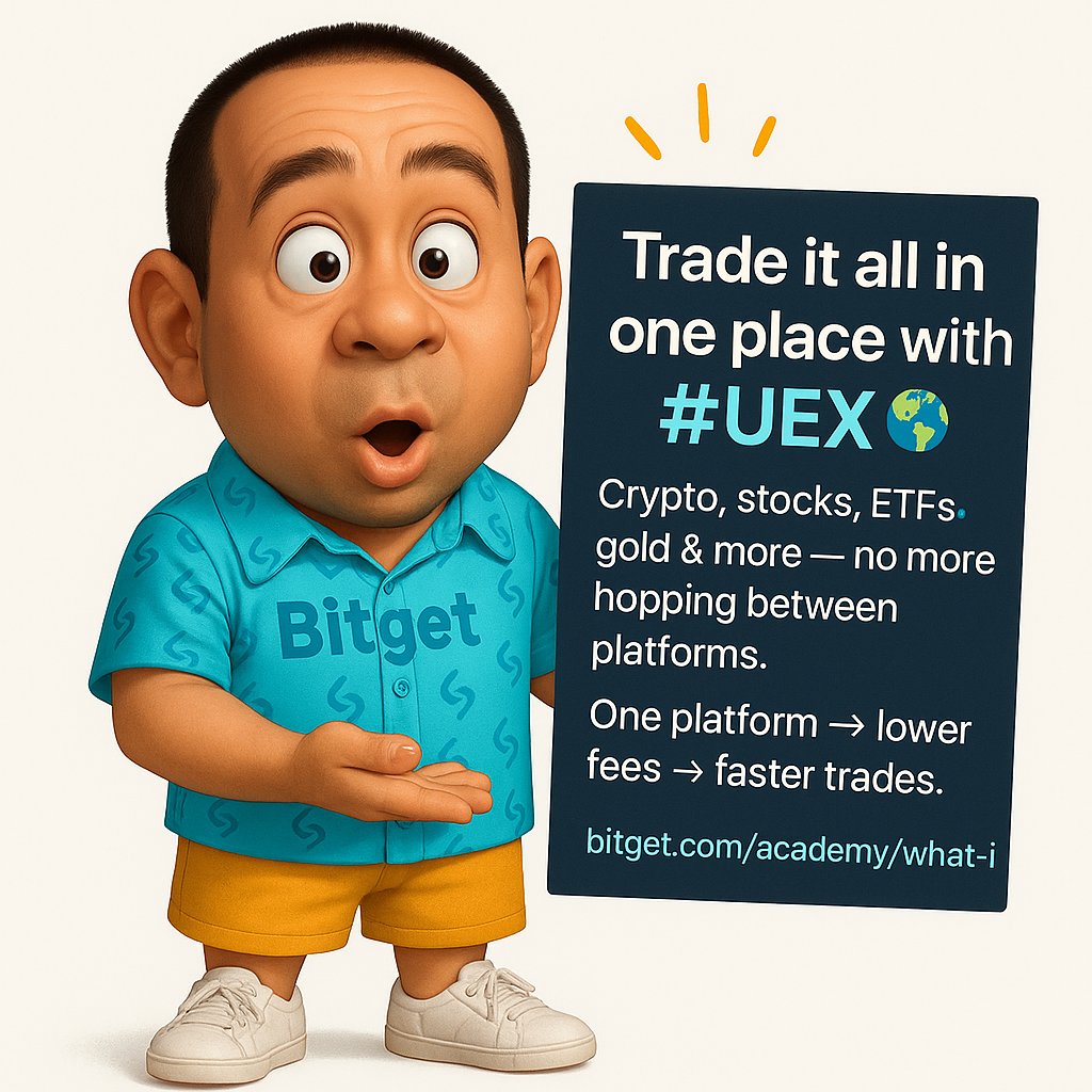 Trade it all in one place with #UEX 🌍
Crypto, stocks, ETFs, gold &amp; more, no more hopping between platforms.
One platform → lower fees → faster trades.

👉 bitget.com/academy/what-i