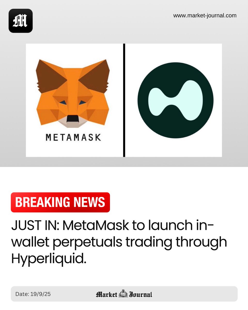 JUST IN: MetaMask to launch in-wallet perpetuals trading through Hyperliquid .