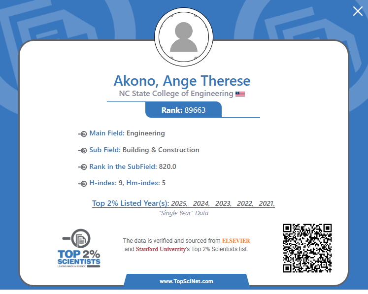 The Stanford/Elsevier Top 2% Scientist List is out: I made the list again in 2025 and for the fifth year in a row! Thank you so much to the scientific community for all the love, for recognizing my work, and for citing it. #Godisgood