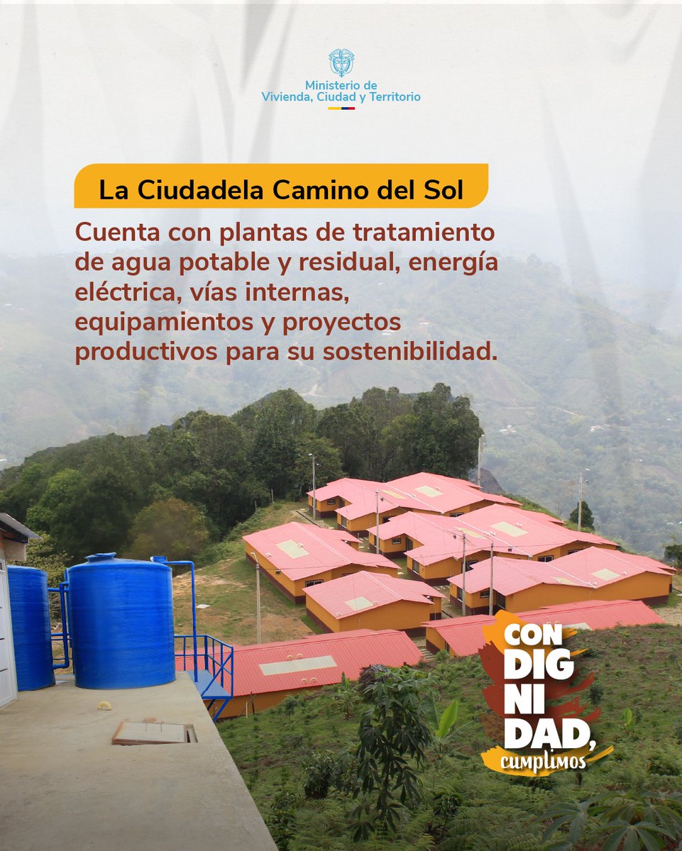 Minvivienda's tweet image. La construcción de las 140 viviendas contó con la participación de firmantes del #AcuerdoDePaz, que conformaron la Cooperativa Multiactiva Ecomún Esperanza del Pueblo. En el #GobiernoDelCambio, a través de @Minvivienda y @ARNColombia nos articulamos para crear territorios de paz.