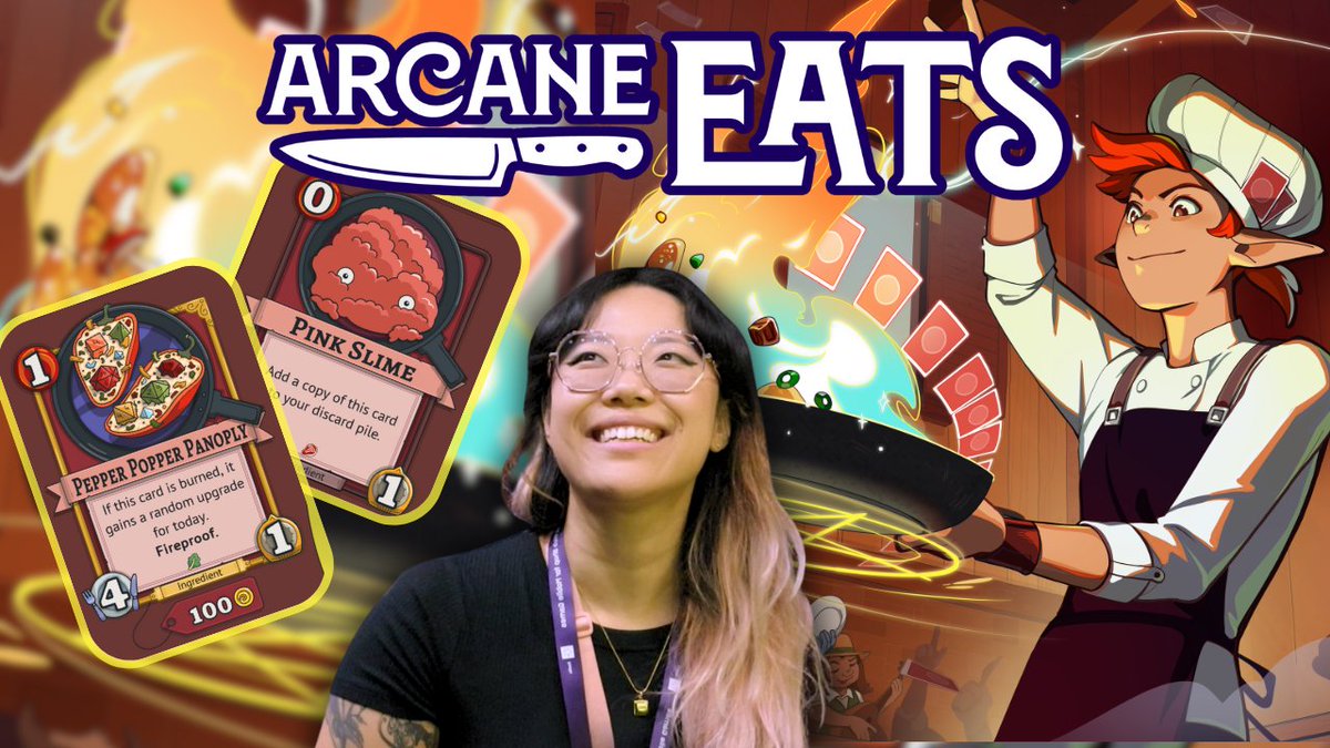This was one of my top 3 standouts at gamescom and I'm so glad I can finally post this (been working on so many things).

Arcane Eats is a deckbuilding roguelike COOKING game that absolutely blew me away!

Watch my dev interview here:
youtu.be/nQ7vDRHUGVY