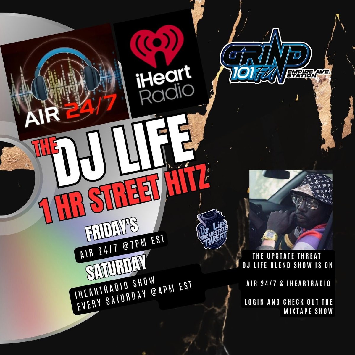 Announcement <a href="/DJLIFESAVER/">DJ LIFE</a> is officially now rocking the television and airwaves with The Friday night Drive on Air 24/7 7pm. Saturday 4pm on Grind 101 Fm in Miami (Sponsored by <a href="/iHeartRadio/">iHeartRadio</a>. Artist lock in with him.