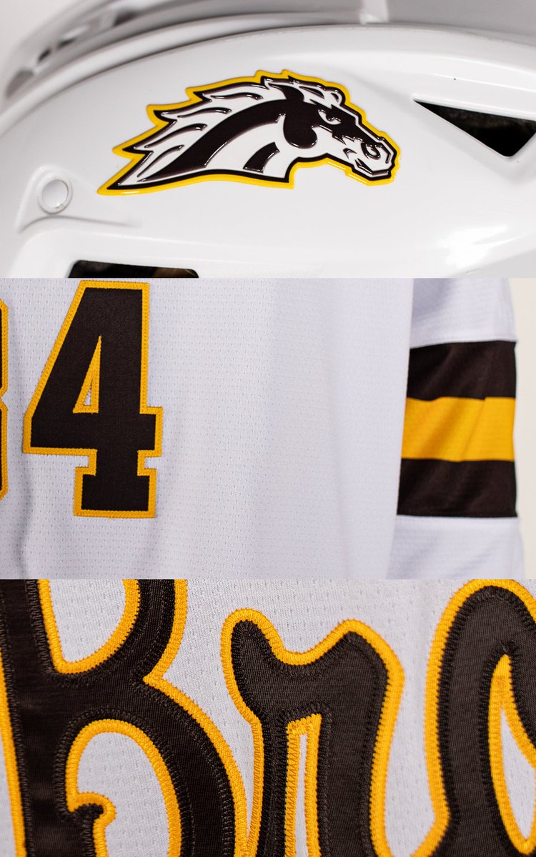 WMUHockey's tweet photo. A closer look at the new home threads! Tap in to see more details! 

#BroncosReign https://t.co/H0F8h9Kaqp
