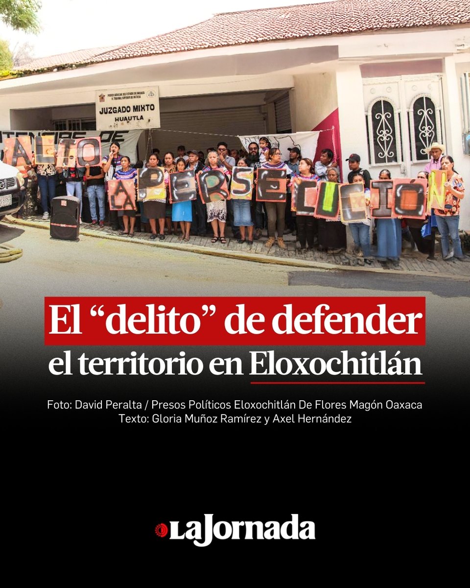 lajornadaonline's tweet photo. #Ojarasca | En #Eloxochitlán de Flores Magón, #Oaxaca, la defensa del río Xangá Ndá Ge y del territorio mazateco se ha convertido en una causa criminalizada: más de 200 órdenes de aprehensión, 14 personas en el exilio, 21 encarceladas y un pueblo entero bajo persecución. https://t.co/3cfZjsAM0C
