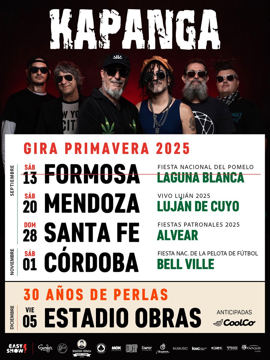 #𝐆𝐢𝐫𝐚𝐏𝐫𝐢𝐦𝐚𝐯𝐞𝐫𝐚𝟐𝟎𝟐𝟓

➡️ 20/9 - 𝐌𝐄𝐍𝐃𝐎𝐙𝐀 - Luján de Cuyo | Vivo Luján 2025
➡️ 28/9 - 𝐒𝐀𝐍𝐓𝐀 𝐅𝐄 - Alvear | Fiestas Patronales 2025
➡️ 1/11 - 𝐂𝐎́𝐑𝐃𝐎𝐁𝐀 - Bell Ville - Fiesta Nacional de la Pelota de Fútbol 
------
➡️ 5/12 - 𝐁𝐒 𝐀𝐒 - Estadio Obras